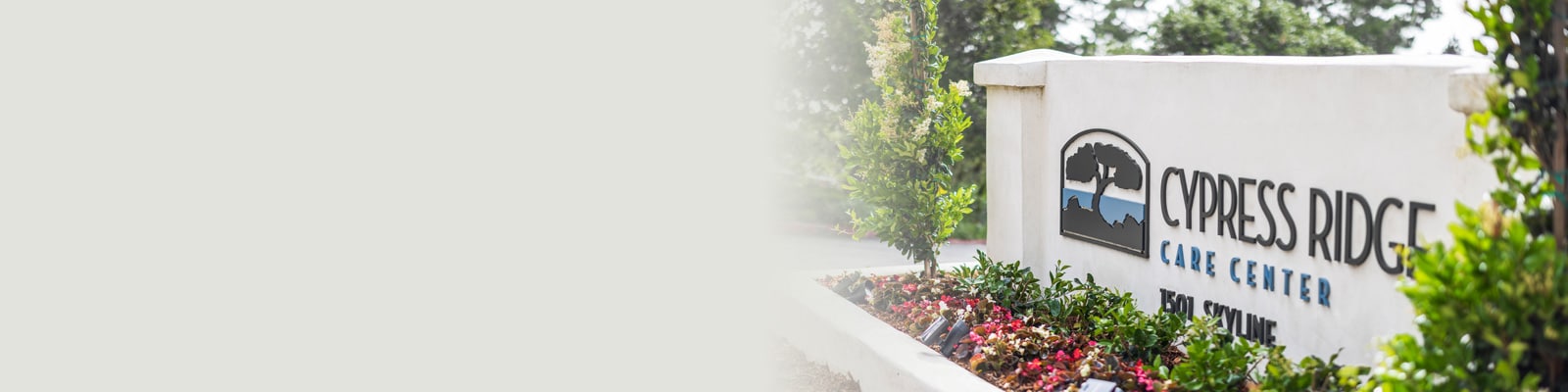 Entrance sign to Cypress Ridge Care Center