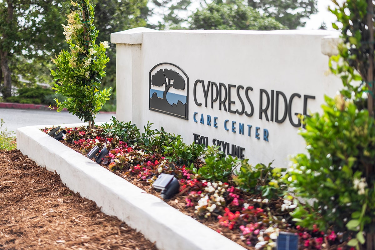 Entrance sign at Cypress Ridge
