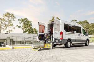 Van with assistance outside at Cypress Ridge