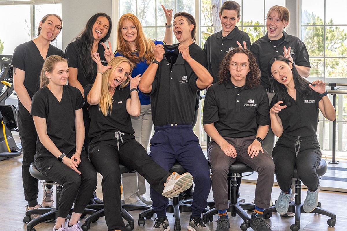 A silly photo of all of the nurses at Cypress Ridge